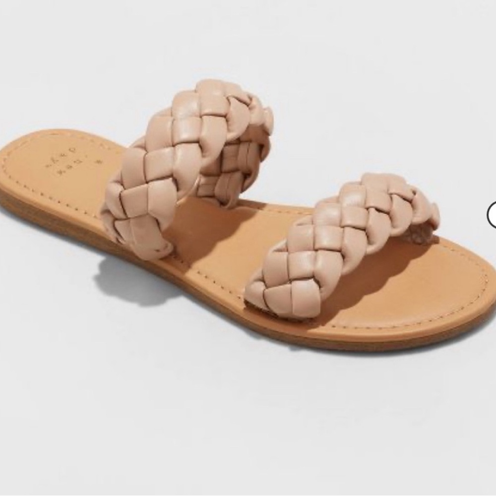 A New Day Lucy Women’s Braided Sandal Slides 10 Tan